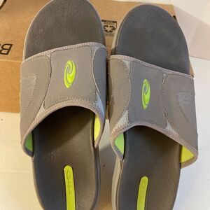 Sole Mens sandals slides gray lime green size 12